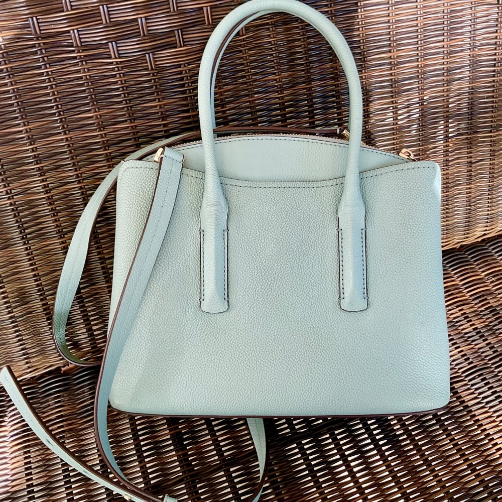 Kate Spade Pebbled Leather Satchel Crossbody Shoulder Bag with Owl Bag Tag - Picture 4 of 8